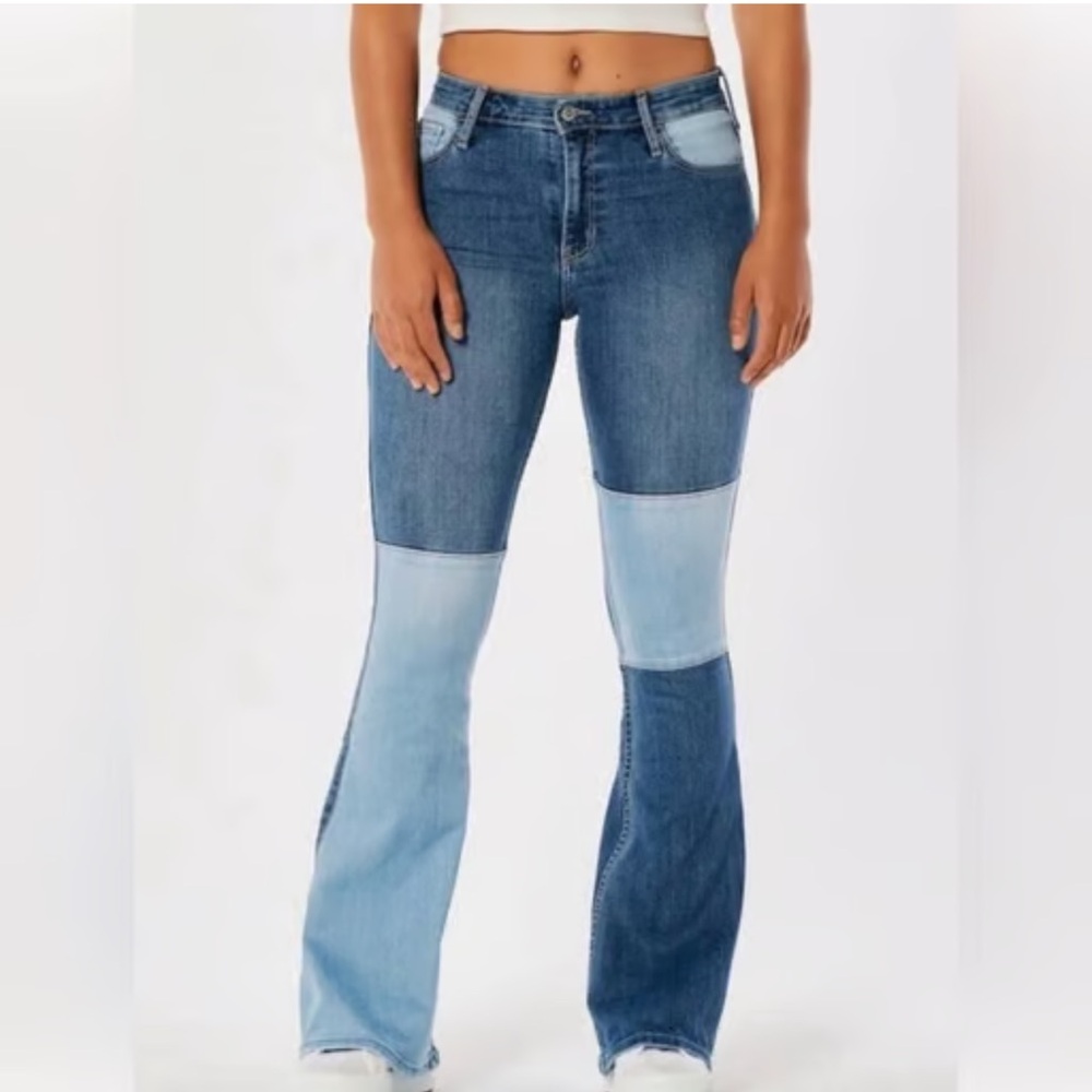 Hollister Women’s 0 High-Rise Vintage Flare Patchwork Jeans